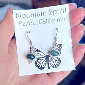 Jade and sterling silver earrings